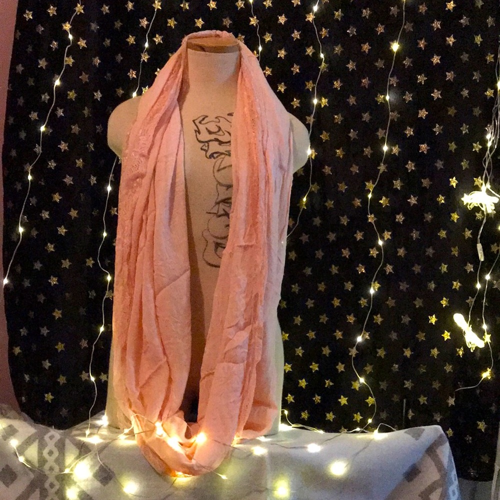 Light pink scarf multi use lightweight